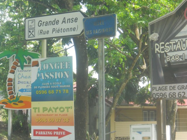 Panneau dans la zone Grande Anse