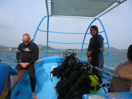 Marin Plongée moniteurs sur le bateau